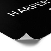 Modern Black 40th Birthday Party Welcome Sign Poster (Hoek)