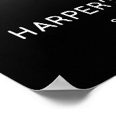 Modern Black 40th Birthday Party Welcome Sign Poster (Hoek)