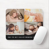 Modern Black 4 Photo Collage voor opa Muismat (Met muis)