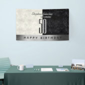 Modern Black 50ste verjaardagsfeest Spandoek (Beurs)