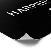 Modern Black 50th Birthday Party Welcome Sign Poster (Hoek)