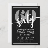 Modern Black 60ste verjaardagsfeest Kaart (Voorkant)