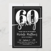 Modern Black 60ste verjaardagsfeest Kaart (Voorkant)