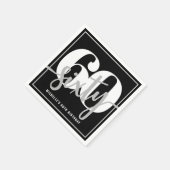 Modern Black 60ste verjaardagsfeest Servet (Hoek)