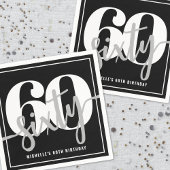 Modern Black 60ste verjaardagsfeest Servet