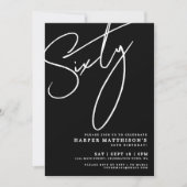 Modern Black 60th Birthday Party Kaart (Voorkant)