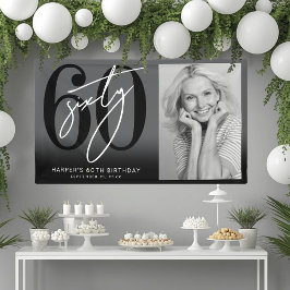 Modern Black 60th Birthday Party Spandoek