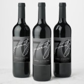 Modern Black 70th Birthday Party Wijn Etiket (Flessen)