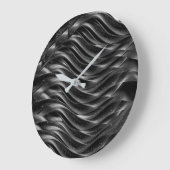 Modern Black Abstract Wave Wall Clock | Minimalist Grote Klok (Hoek)