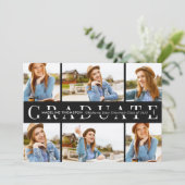 Modern Black Afstuderen 6 Afstuderen voor fotocoll Kaart (Staand voorkant)