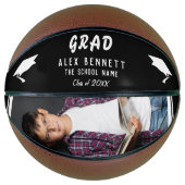 Modern Black Afstuderen Afstudeerder Afstuderen Fo Basketbal (Voorkant)