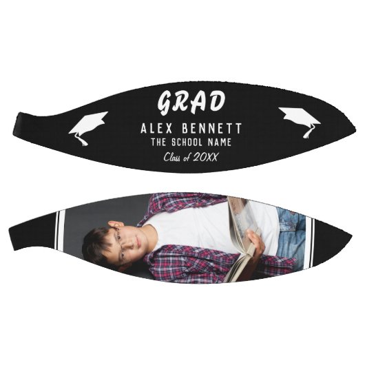 Modern Black Afstuderen Afstudeerder Afstuderen Fo Basketbal (Panelen)