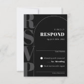 Modern Black Ampersand Arch Wedding RSVP Kaart (Voorkant)