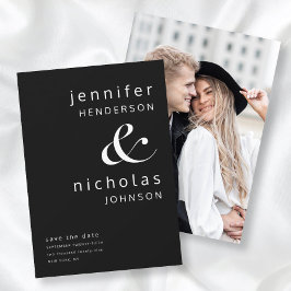 Modern Black Ampersand-foto Save The Date