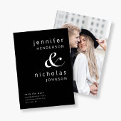 Modern Black Ampersand-foto Save The Date