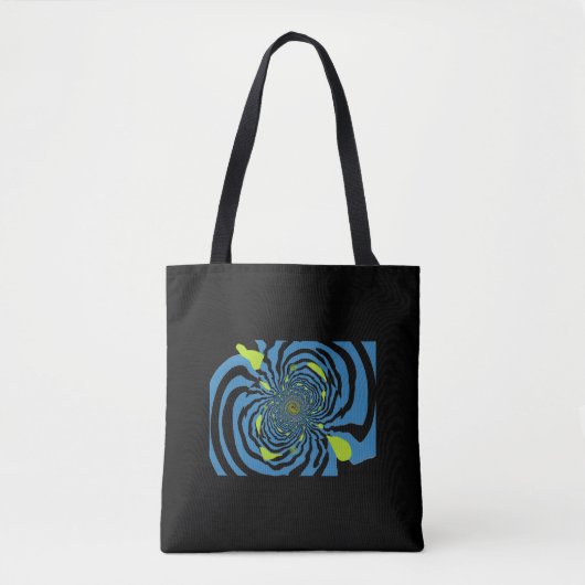Modern Black and Blue Fractal Pattern Tote Bag (Voorkant)