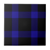 Modern Black and Blue Tartan Pset Pattern Tegeltje (Voorkant)