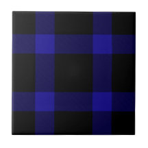 Modern Black and Blue Tartan Pset Pattern