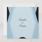 Modern Black and Blue Wedding Kaart (Achterkant)