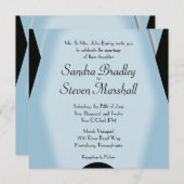 Modern Black and Blue Wedding Kaart (Voorkant / Achterkant)