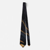 Modern Black and Gold Agate Mannen Stropdas (Voorkant)