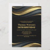 Modern Black and Gold Any Age Birthday Party Kaart (Voorkant)