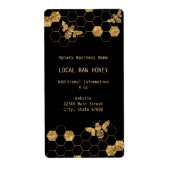 Modern Black and Gold Apiary Honey Jar Label (Voorkant)