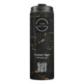 Modern Black and Gold Company logo & QR Code Thermosbeker (Voorkant)