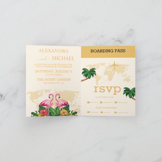 Modern Black and Gold Destination Passport Wedding (Binnen)