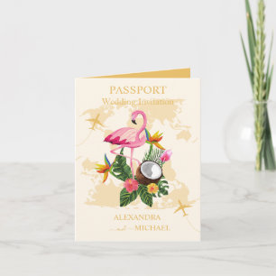 Modern Black and Gold Destination Passport Wedding