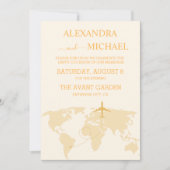 Modern Black and Gold Destination Passport Wedding Kaart (Voorkant)