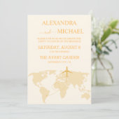 Modern Black and Gold Destination Passport Wedding Kaart (Staand voorkant)