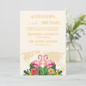 Modern Black and Gold Destination Passport Wedding Kaart (Staand voorkant)