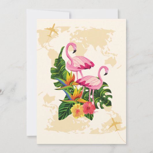 Modern Black and Gold Destination Passport Wedding Kaart (Achterkant)