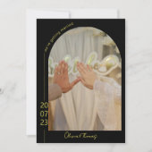 Modern Black and Gold Elegant Wedding Invitation Bedankkaart (Voorkant)