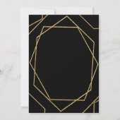 Modern Black and Gold Geometric Graduparty Kaart (Achterkant)