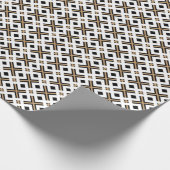 Modern Black and Gold Geometric Plaid Cadeaupapier (Hoek)