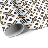 Modern Black and Gold Geometric Plaid Cadeaupapier (Rol Hoek)