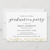Modern Black and Gold Graduation Party Kaart (Voorkant)
