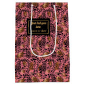 Modern black and gold leopard skin birthday wrap medium cadeauzakje (Achterkant)