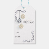 Modern Black and Gold Minimal Holiday Baubles Cadeaulabel (Voorkant)