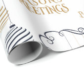 Modern Black and Gold Minimal Holiday Baubles Cadeaupapier (Rol Hoek)