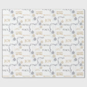 Modern Black and Gold Minimal Holiday Baubles Cadeaupapier (Vlak)