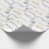 Modern Black and Gold Minimal Holiday Baubles Cadeaupapier (Hoek)