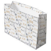 Modern Black and Gold Minimal Holiday Baubles Groot Cadeauzakje (Achterkant Gekanteld)