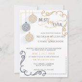 Modern Black and Gold Minimal Holiday Baubles Kaart (Voorkant)