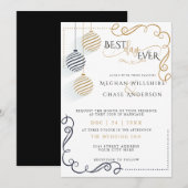 Modern Black and Gold Minimal Holiday Baubles Kaart (Voorkant / Achterkant)