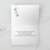 Modern Black and Gold Minimal Holiday Baubles Kaart (Binnen)
