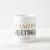 Modern Black and Gold Minimal Holiday Baubles Koffiemok (Center)