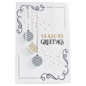 Modern Black and Gold Minimal Holiday Baubles Medium Cadeauzakje (Voorkant)